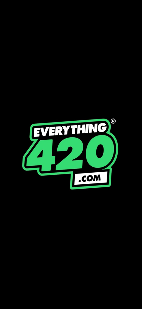 Everything 420 - Everything 420 app logo on a black background