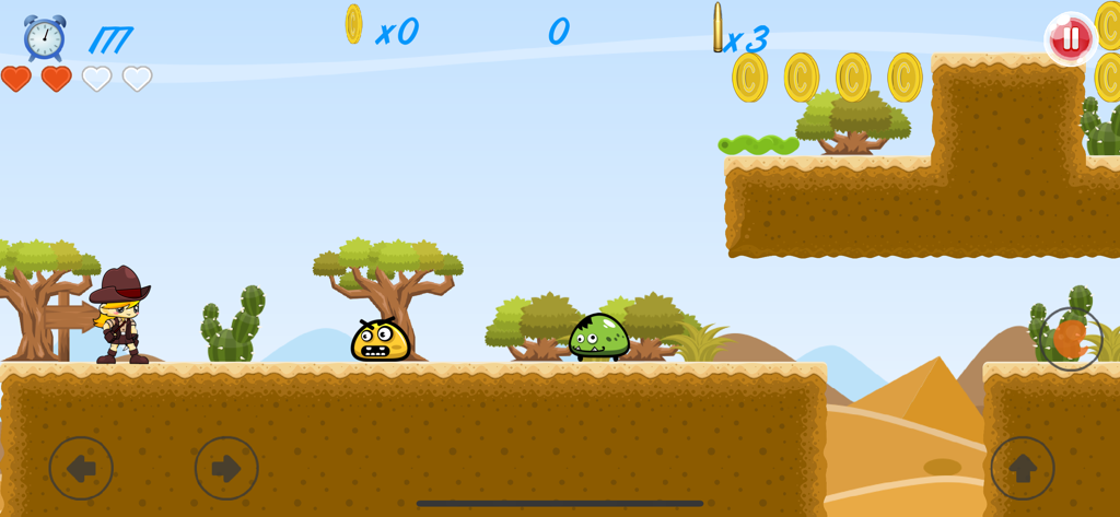 Super Mary's Adventure - Super Mary Adventure gameplay showing character and enemies in a desert level