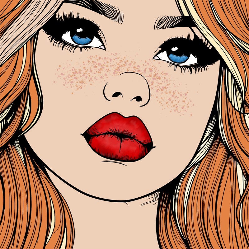 really realistic girl with lips