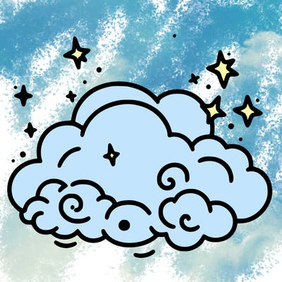 pink starry cloud sky