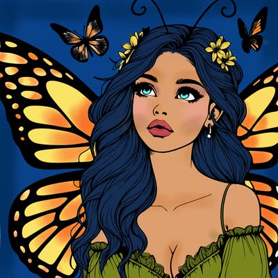 butterfly fairy realistic girl