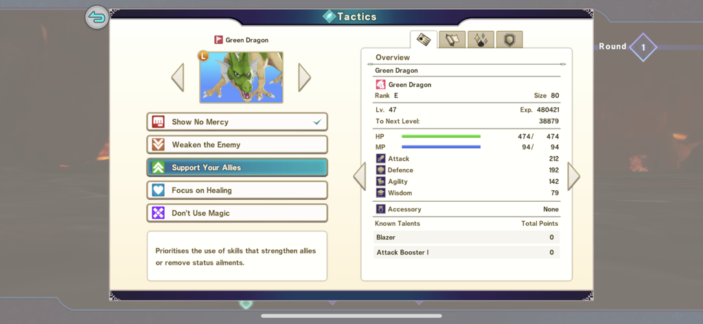 DQM: The Dark Prince - Menu tattico e panoramica delle statistiche dei mostri in Dragon Quest Monsters The Dark Prince