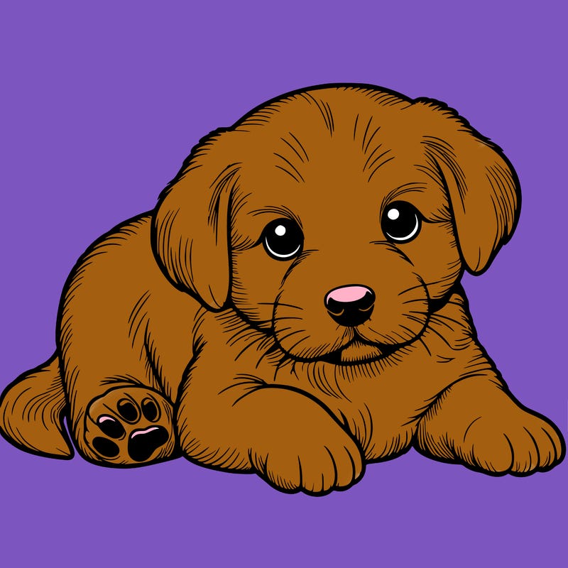 a cute realistic puppy