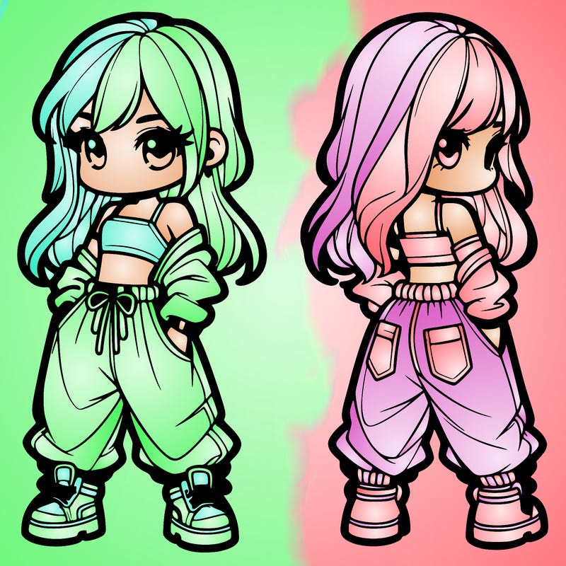 girl in crop top and baggy pants