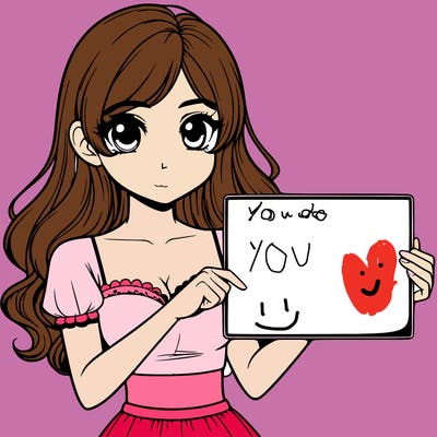 realistic pretty girl holding blank sign