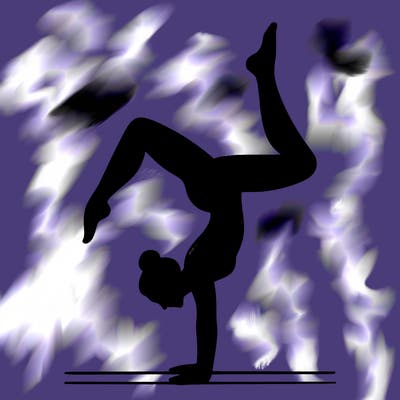 a woman doing a handstand