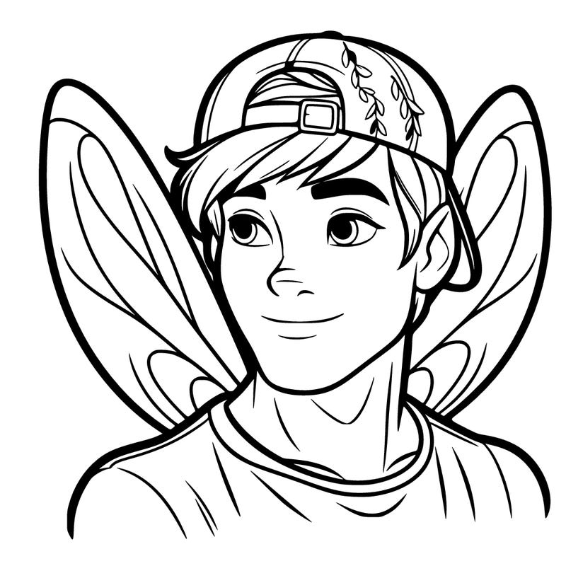 male fairy wearing a backwards ball cap