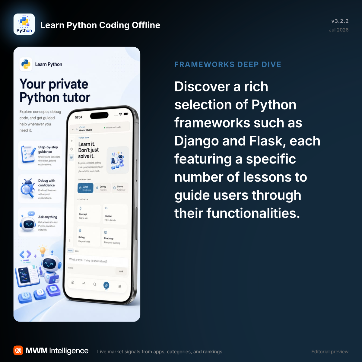 Learn Python Coding Offline - Education App | MWM