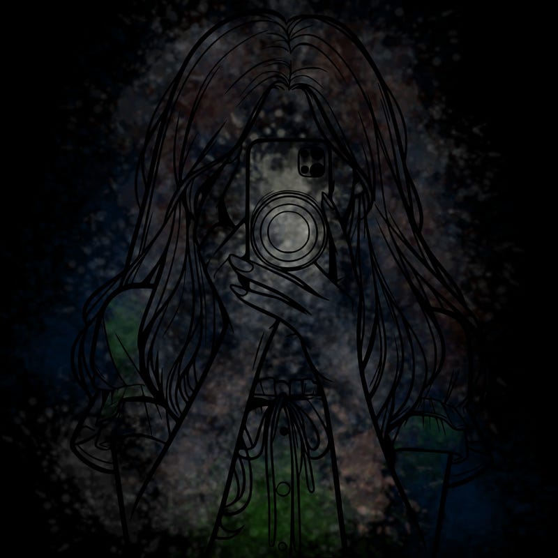 a realistic girl holding her phone taking pictures