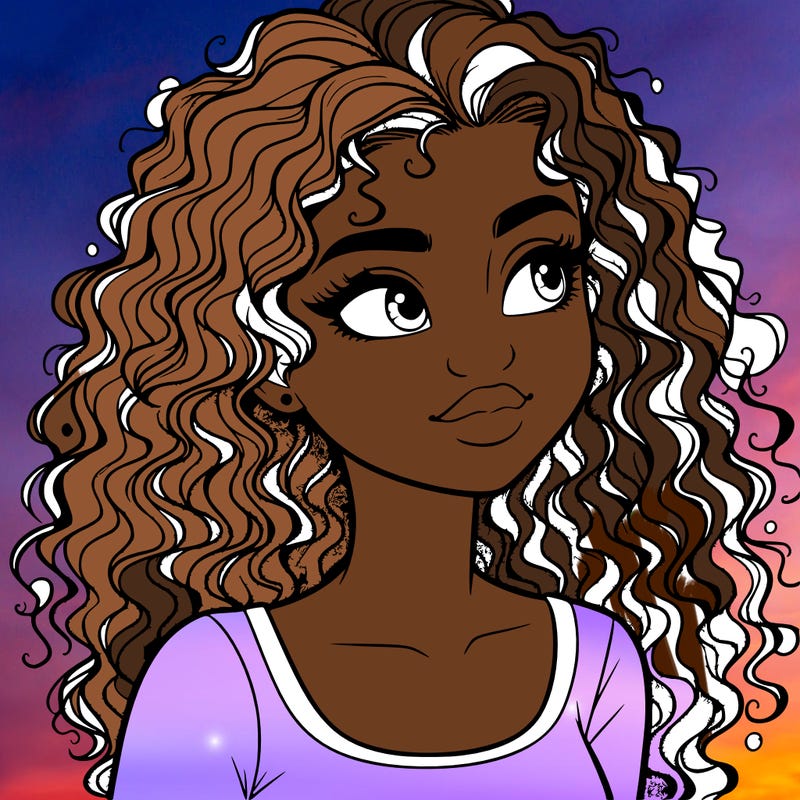 realistic girl with curly hair