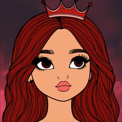 a realistic girl with a crown on
