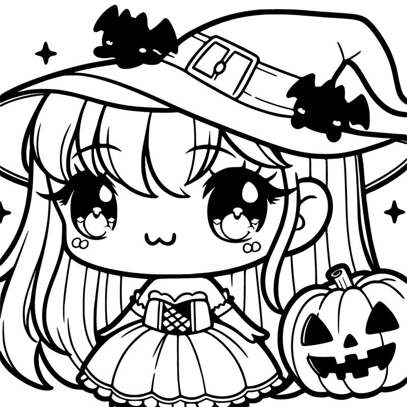 cute cartoon halloween girl