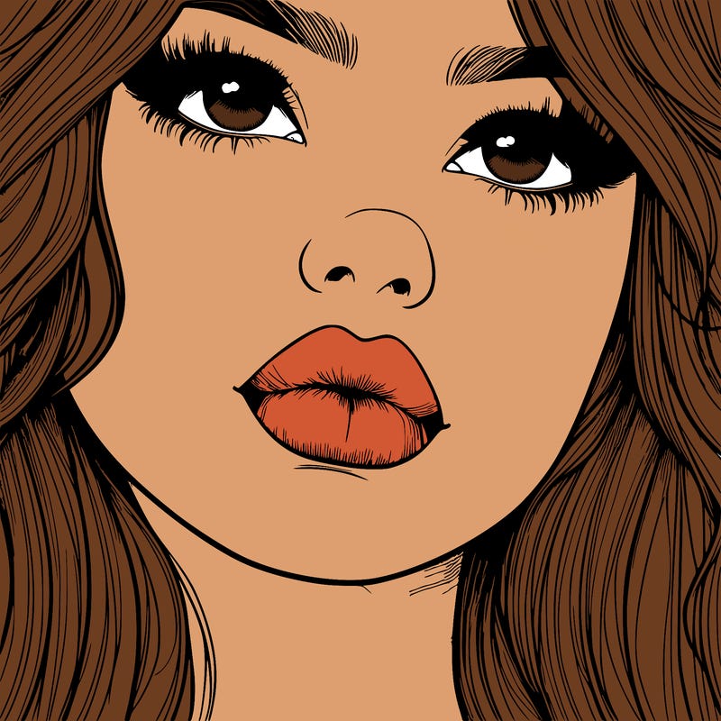 really realistic girl with lips