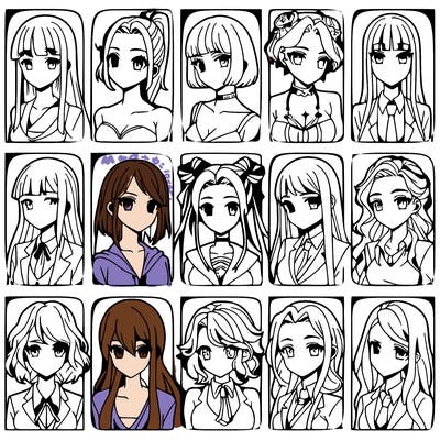 girls that look diffrent anime