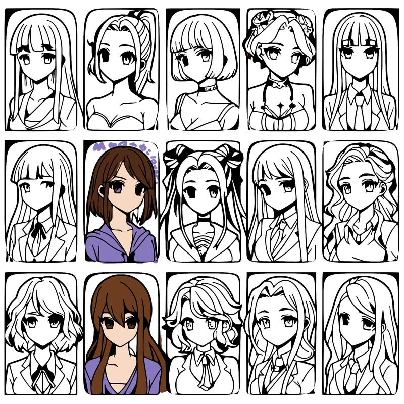 girls that look diffrent anime