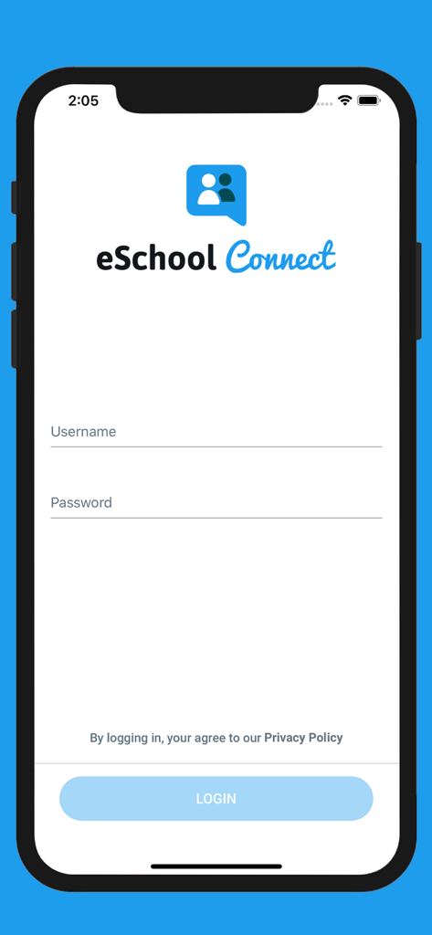eSchool Connect - eSchool Connect login screen with username and password fields.