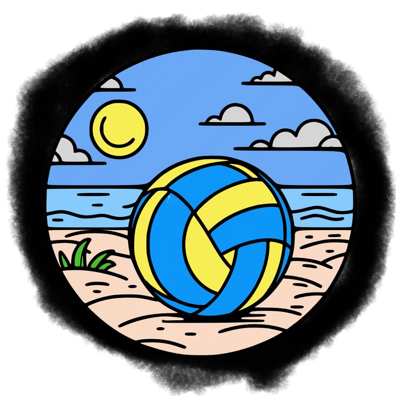 volleyball on a beach
