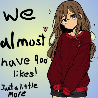 manga teen girl  in a sweater and baggy pants