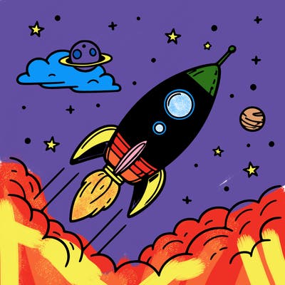 rocket in space