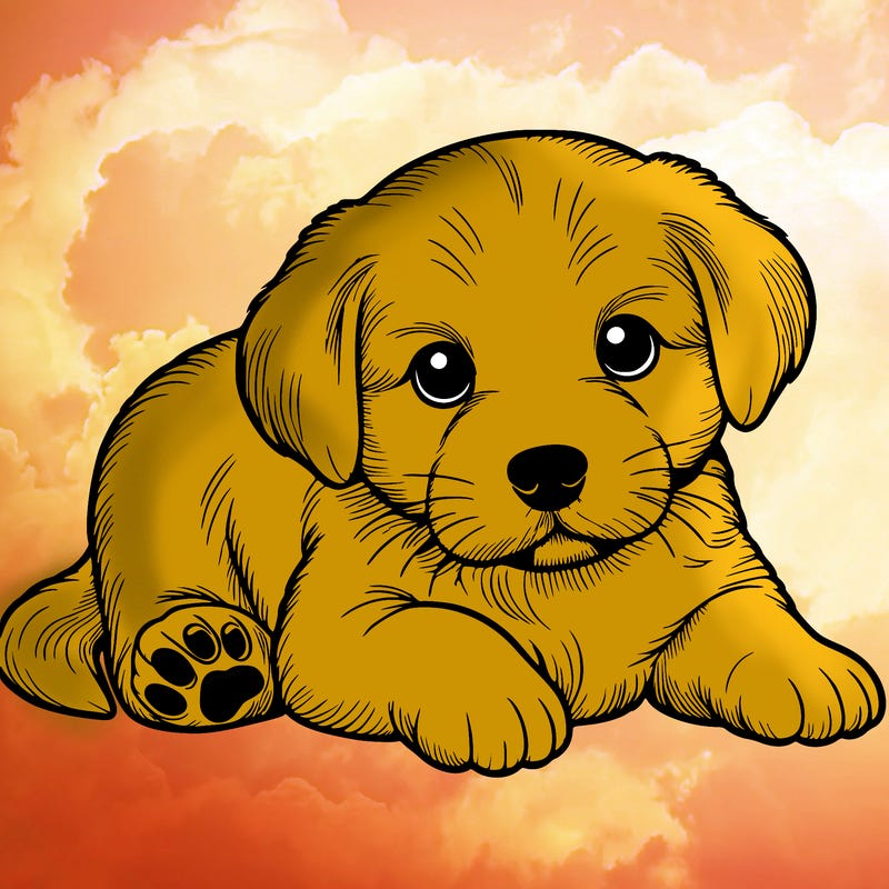 a cute realistic puppy