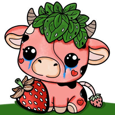 cute strawberry cow