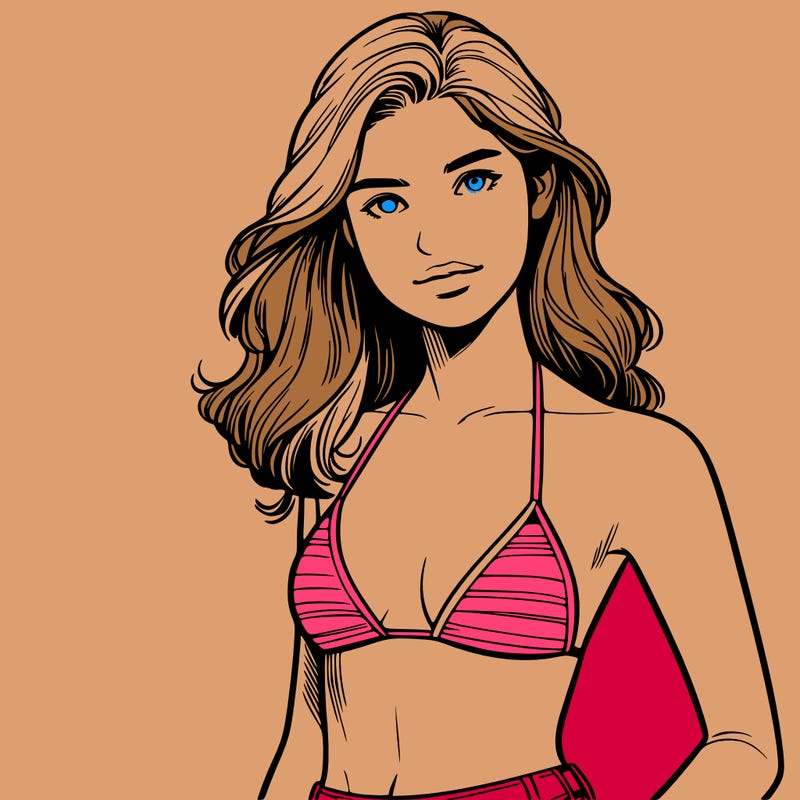 realistic girl in bikini
