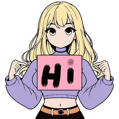 girl holding a blank sign in a long sleeve crop top