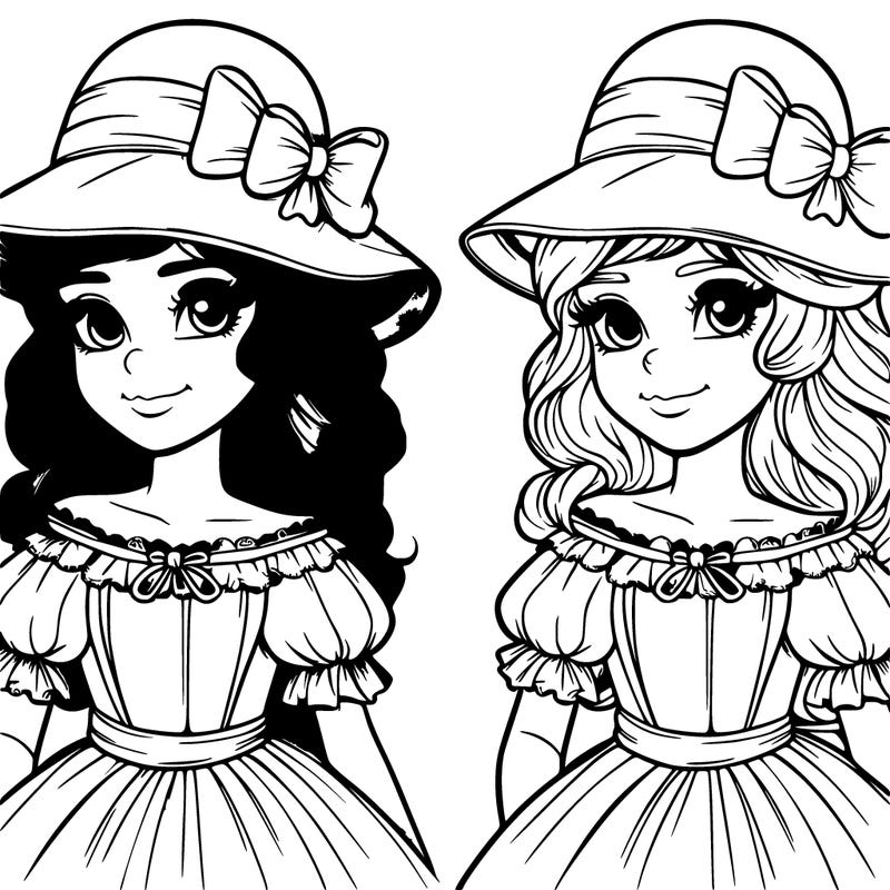 a princess with a hat with a ribbon on it, realistic