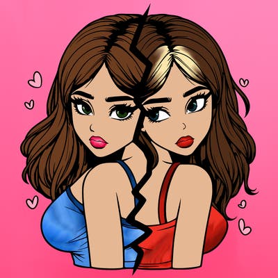 realistic girl split