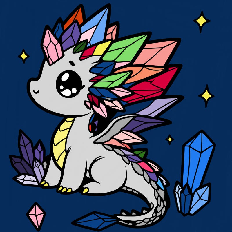 little cute crystal dragon