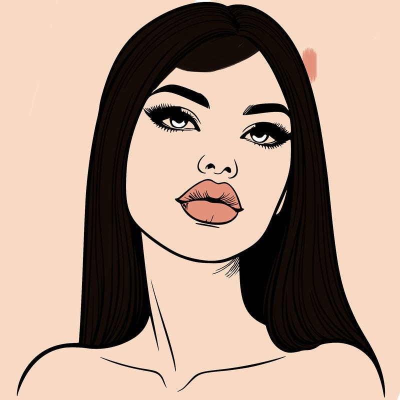 realistic woman with full lips
