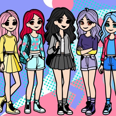 group of teenage girlies