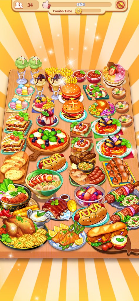 My Restaurant: Cooking Game - Un surtido de coloridos alimentos de dibujos animados de Mi Restaurante Juego de Cocina