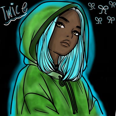 a realistic girl in a hoodie