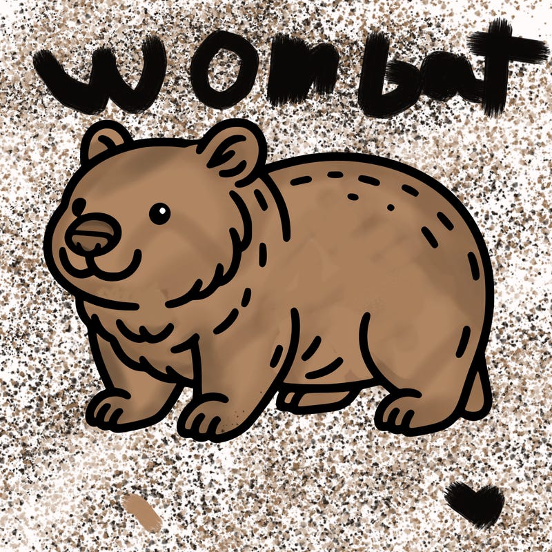 wombat animal outline