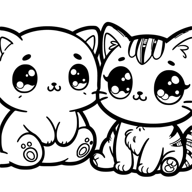 cute cat and kitten and easy