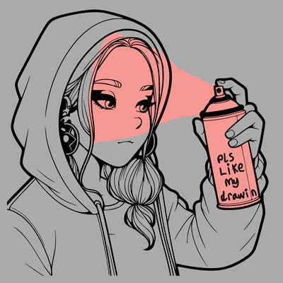 a realistic girl, spray painting