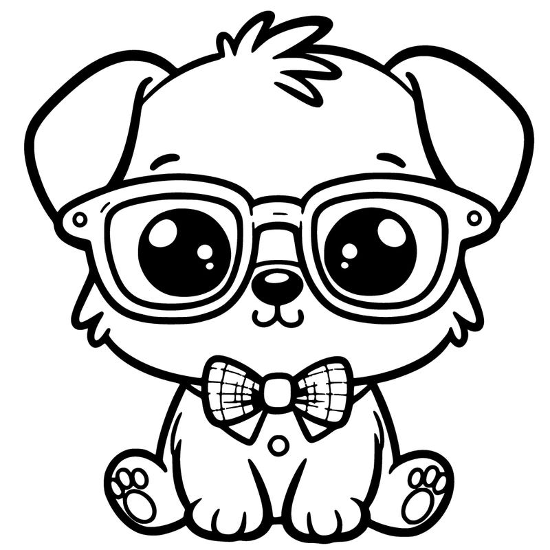 a cute little dog with glasses