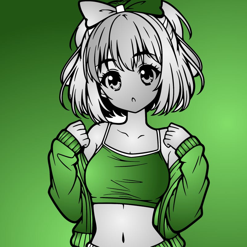 anime girl wearing crop top