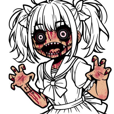 scary anime girl