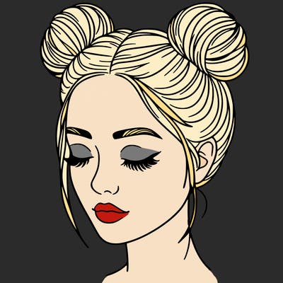 woman with hair buns
