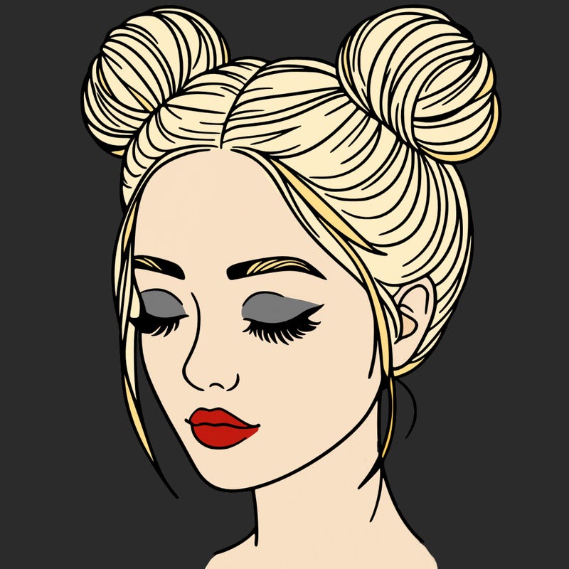 woman with hair buns