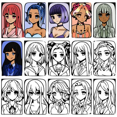 girls that look diffrent anime