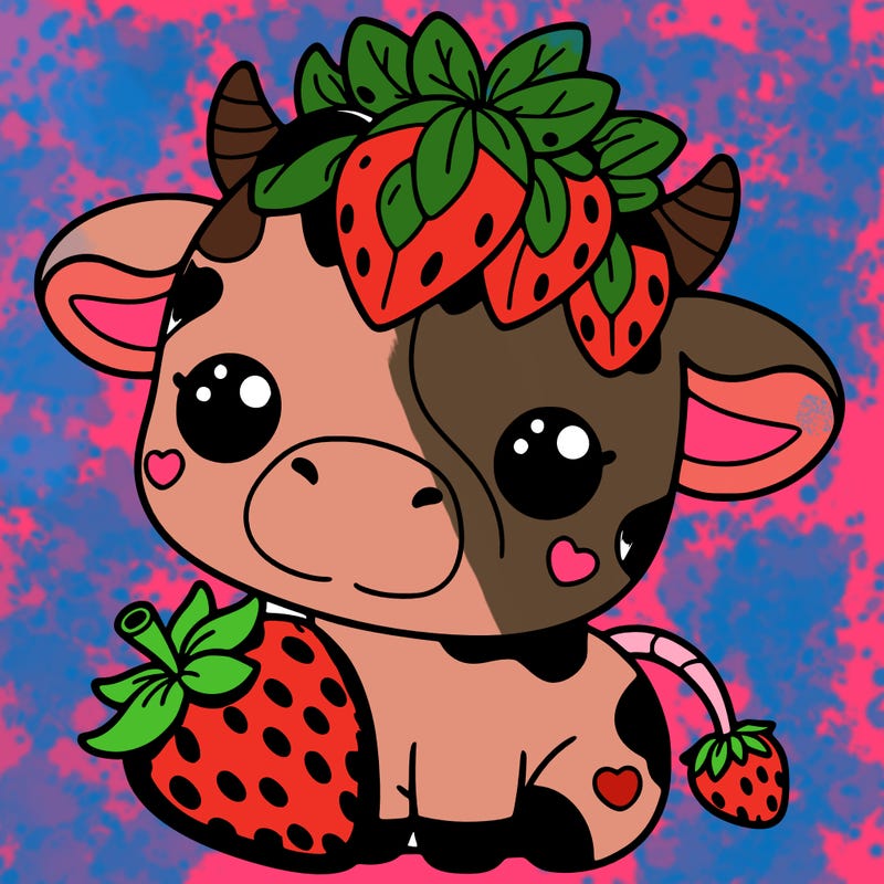 cute strawberry cow