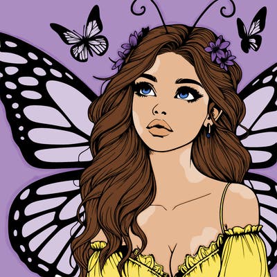 butterfly fairy realistic girl