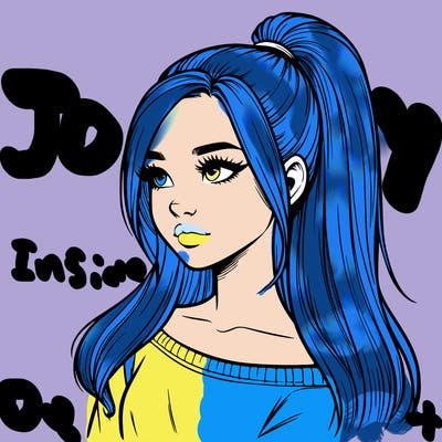 realistic girl with a high ponytail