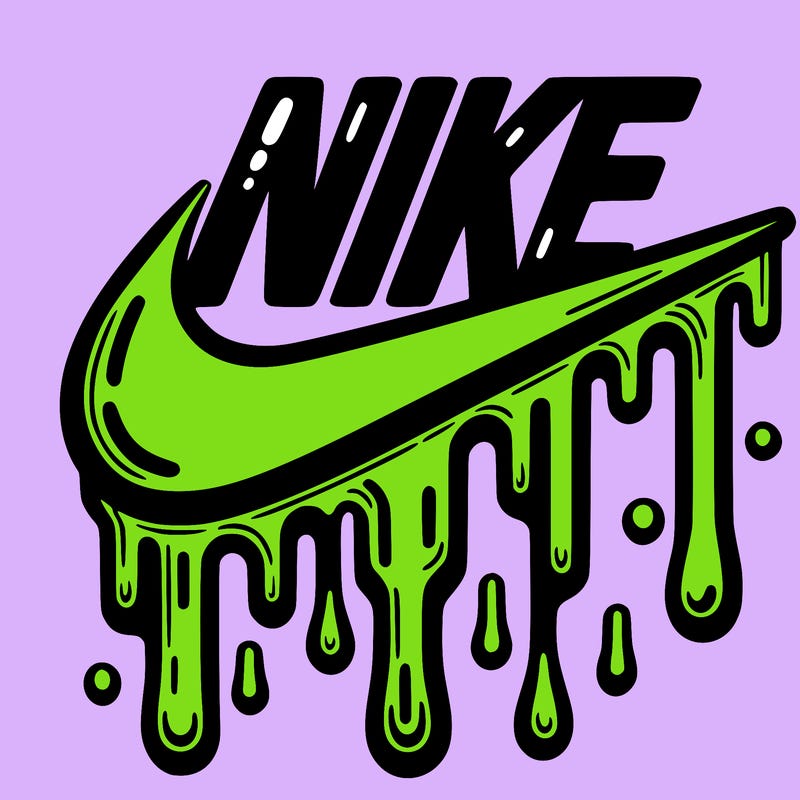 dripping nike logo