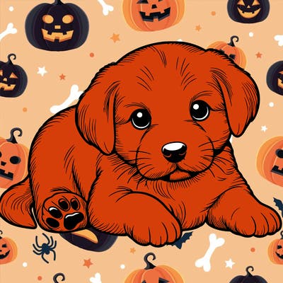 a cute realistic puppy