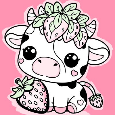 cute strawberry cow