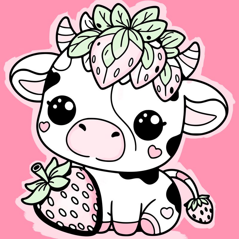 cute strawberry cow